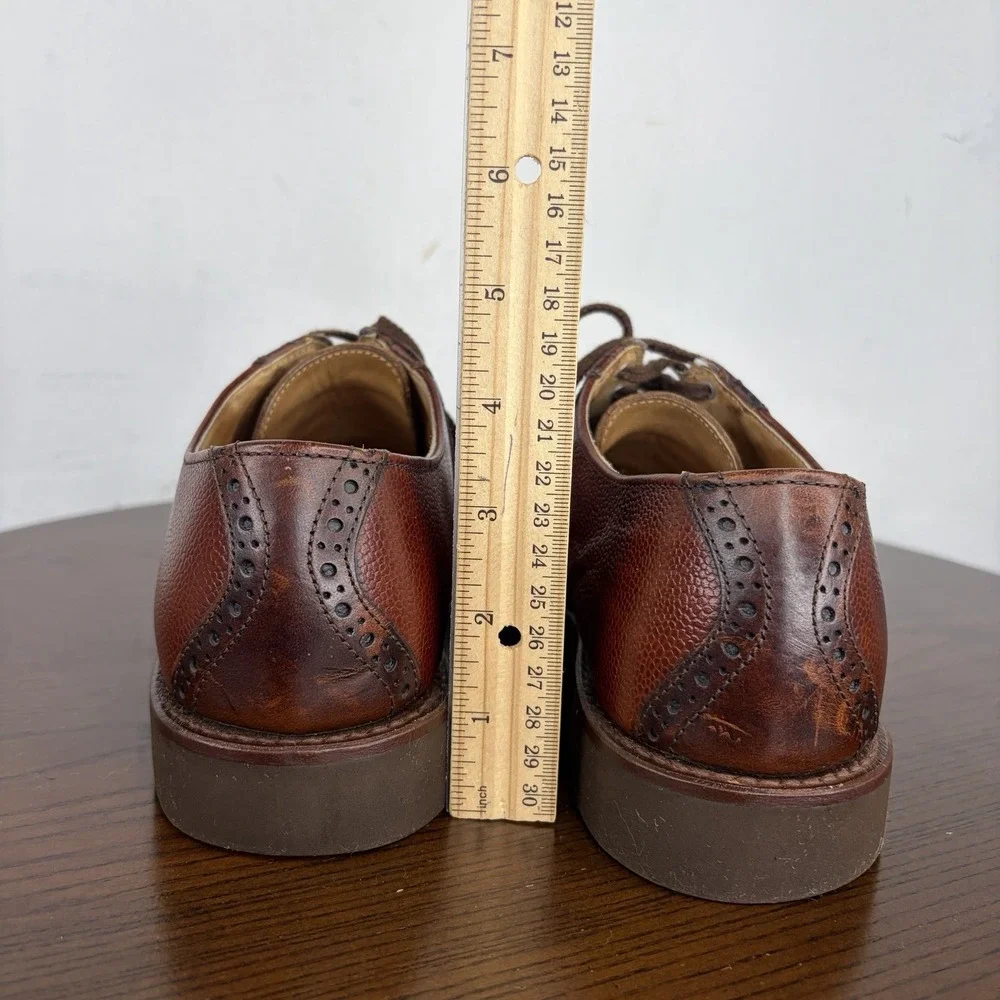 Cole Haan Shoes Men's 8D Brown Pebble Leather Brogue Derby Oxford Saddleback USA